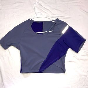 Grey and purple GYMSHARK women’s tee. Size small.